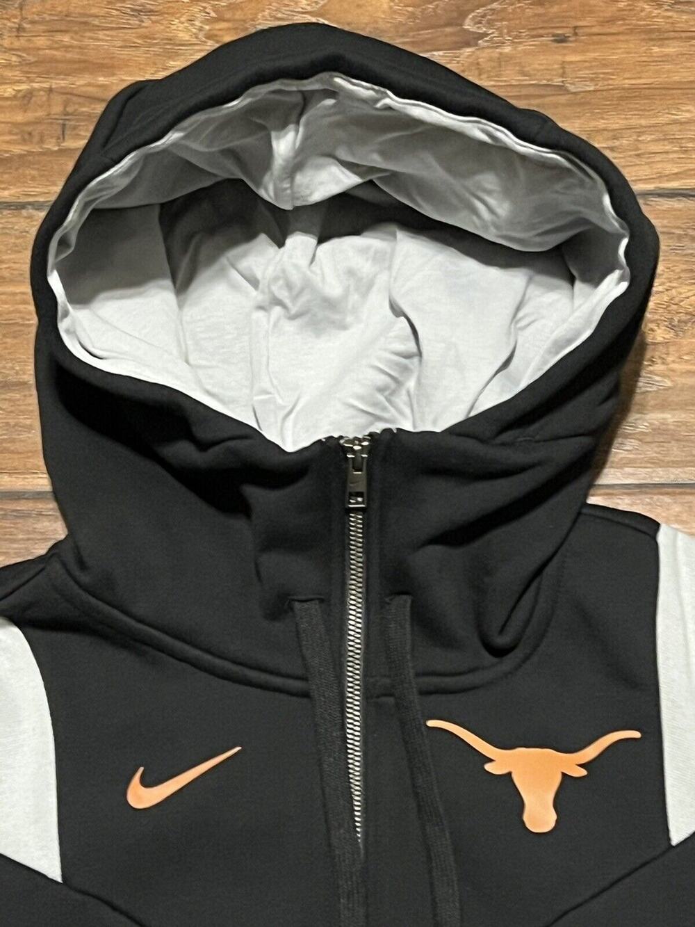 Nike UT Texas Longhorns Sz S Sideline Showout Short Sleeve Full-Zip Hoodie - Picture 1 of 16